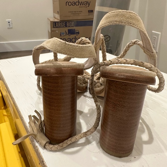 Joie Braided Banji Ankle Tie Lace Up Block Heel Sandals - Picture 4 of 4